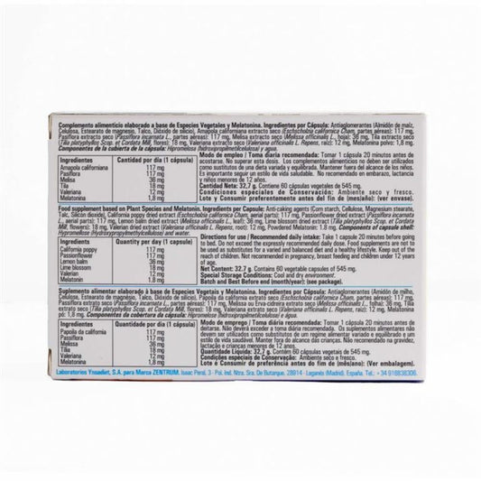 Zentrum Melatonina 1,8 Mg 60 Cápsulas Vegetales