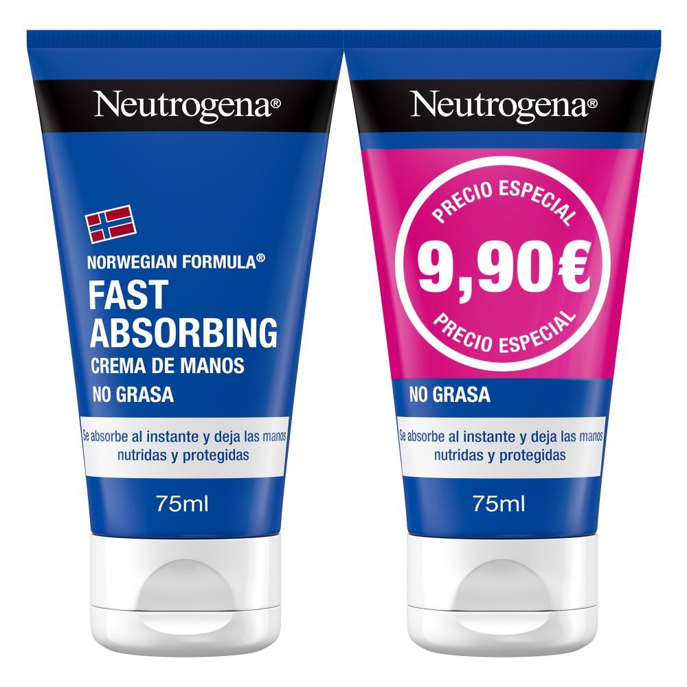 NEUTROGENA DUPLO Crema de Manos Absorción Rápida 2x75ml