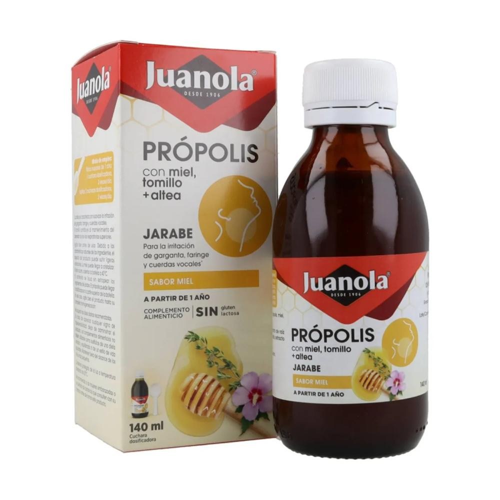 JUANOLA Jarabe Própolis con Miel, Tomillo y Altea Sabor Miel 140 ml