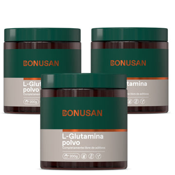 Bonusan L-Glutamina Polvo【PACK OFERTA 】3x200gr
