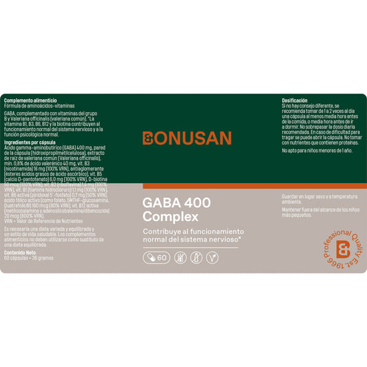 Bonusan Gaba 400 Complex 60 Cápsulas