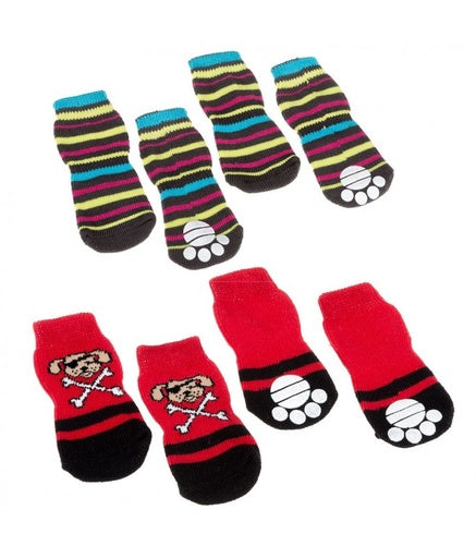 Ferplast Calcetines Antideslizantes Pequeños Multicolor 4 uds