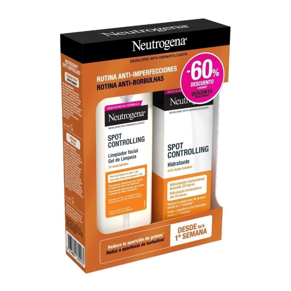 NEUTROGENA Spot Controlling Moisturizing Oil Free 50ml + Facial Cleanser 200ml