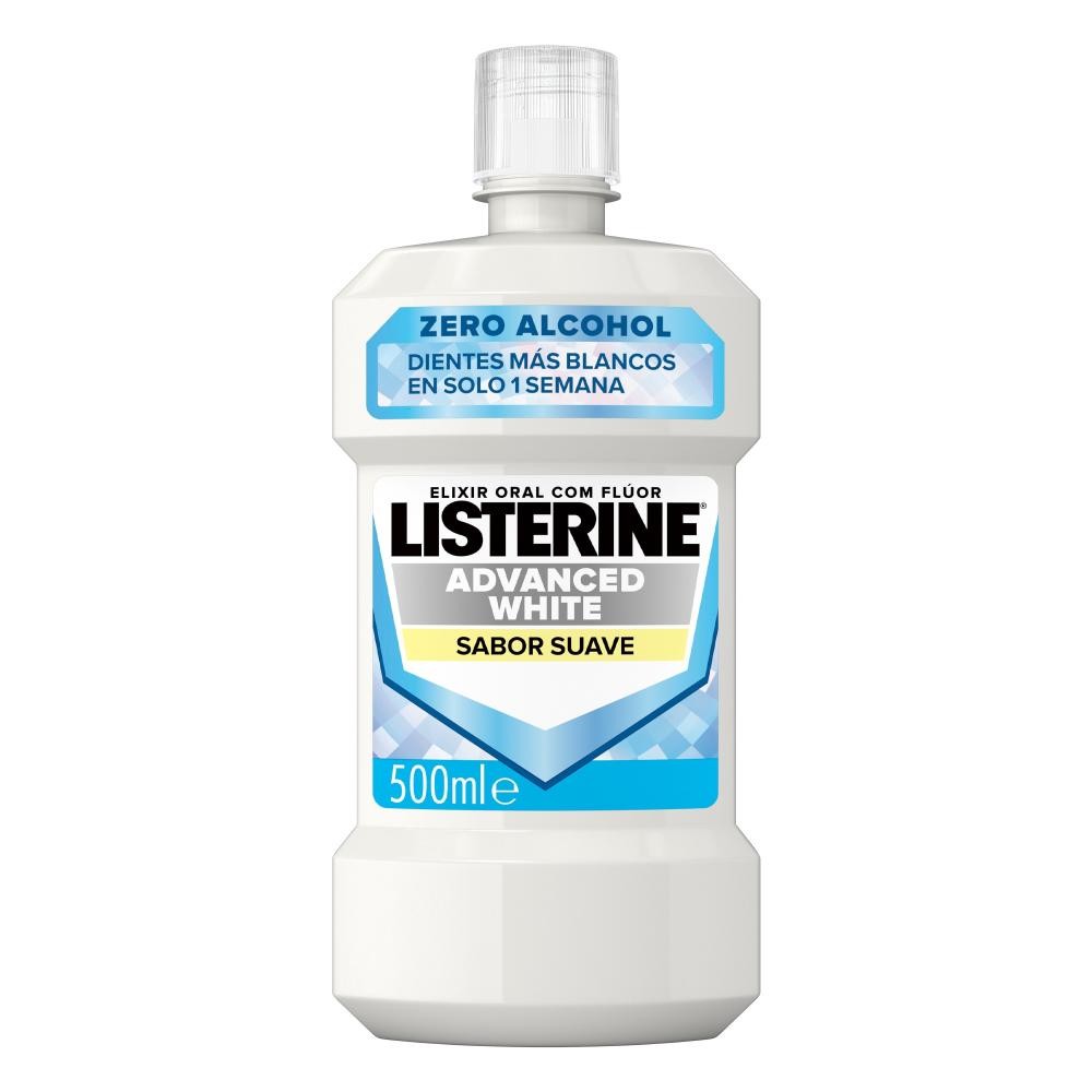 LISTERINE Advanced White Enjuague Bucal Sabor Suave 500ml