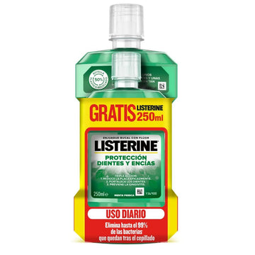 LISTERINE Dientes y Encías Enjuague Bucal Sabor Menta 500ml + 250ml GRATIS