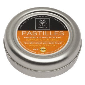Apivita Pastillas Dolor Garganta y Tos con Regaliz y Propóleo 45g