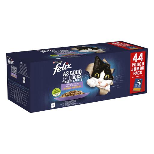 Purina Felix Fantastic Selection of Flavors Wet Food for Adult Cats 44x85gr