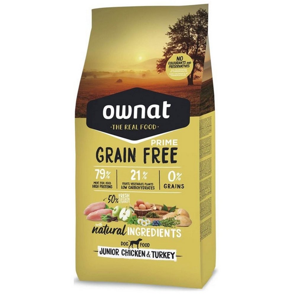 Ownat Grain Free Prime Junior Pienso para Cachorros Pollo y Pavo 12Kg