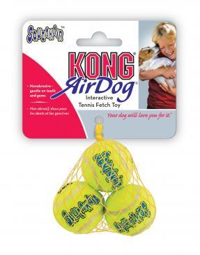 Kong Air Dog Pelotas Squeaker Amarillo 3 uds