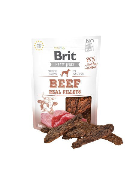 Brit Jerky Snack Filetes de Ternera Snacks 80g