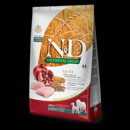 Farmina N&D Ancestral Light Medium Maxi Alimento Seco para Perros 12kg