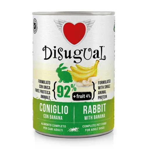 Disugual Diet Dog Digestion Bajo en Grasa Conejo Comida Húmeda 400g