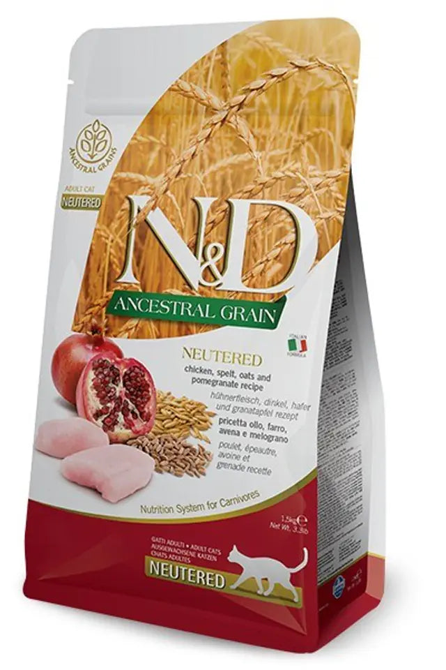 Farmina N&amp;D Ancestral Grain Chicken &amp; Pomegranate Dry Cat Food 1.5kg