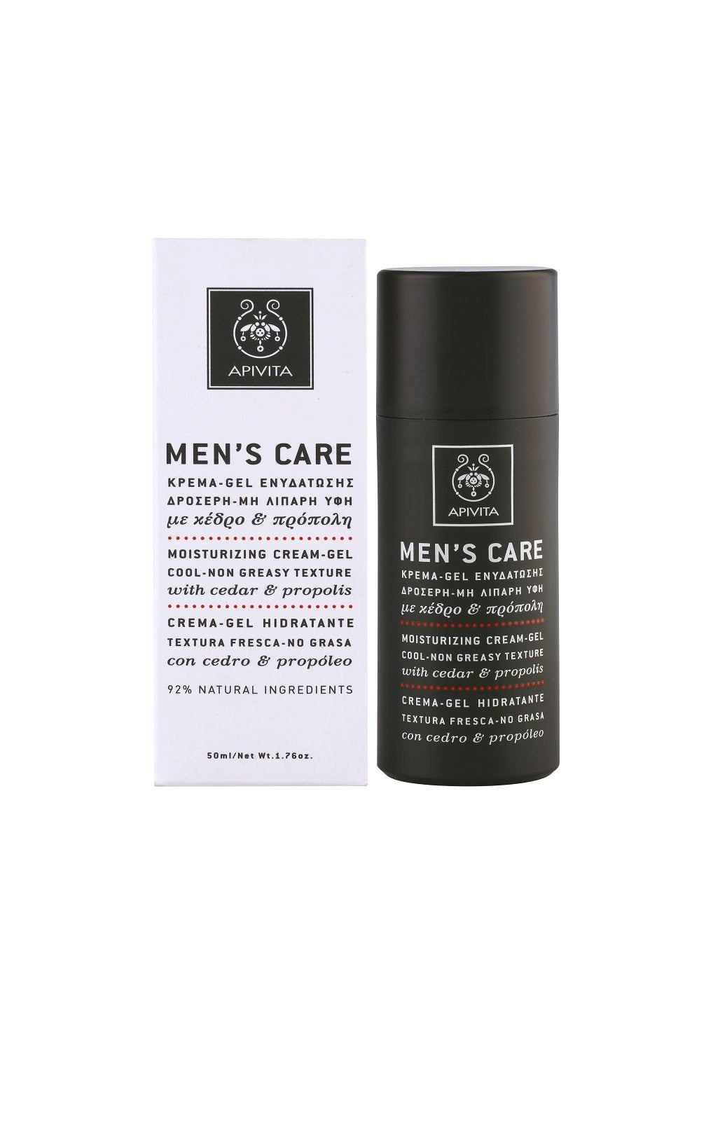 Apivita Men's Care Crema Gel Hidratante con Cedro y Propóleo 50ml