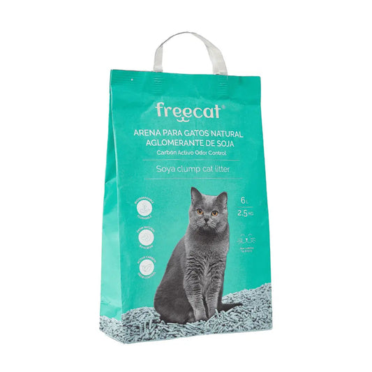 Freedog Arena Gatos Natural Aglomerante Soja Carbón 6L