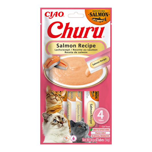 Churu Salmón Snack Cremoso para Gatos 12 uds