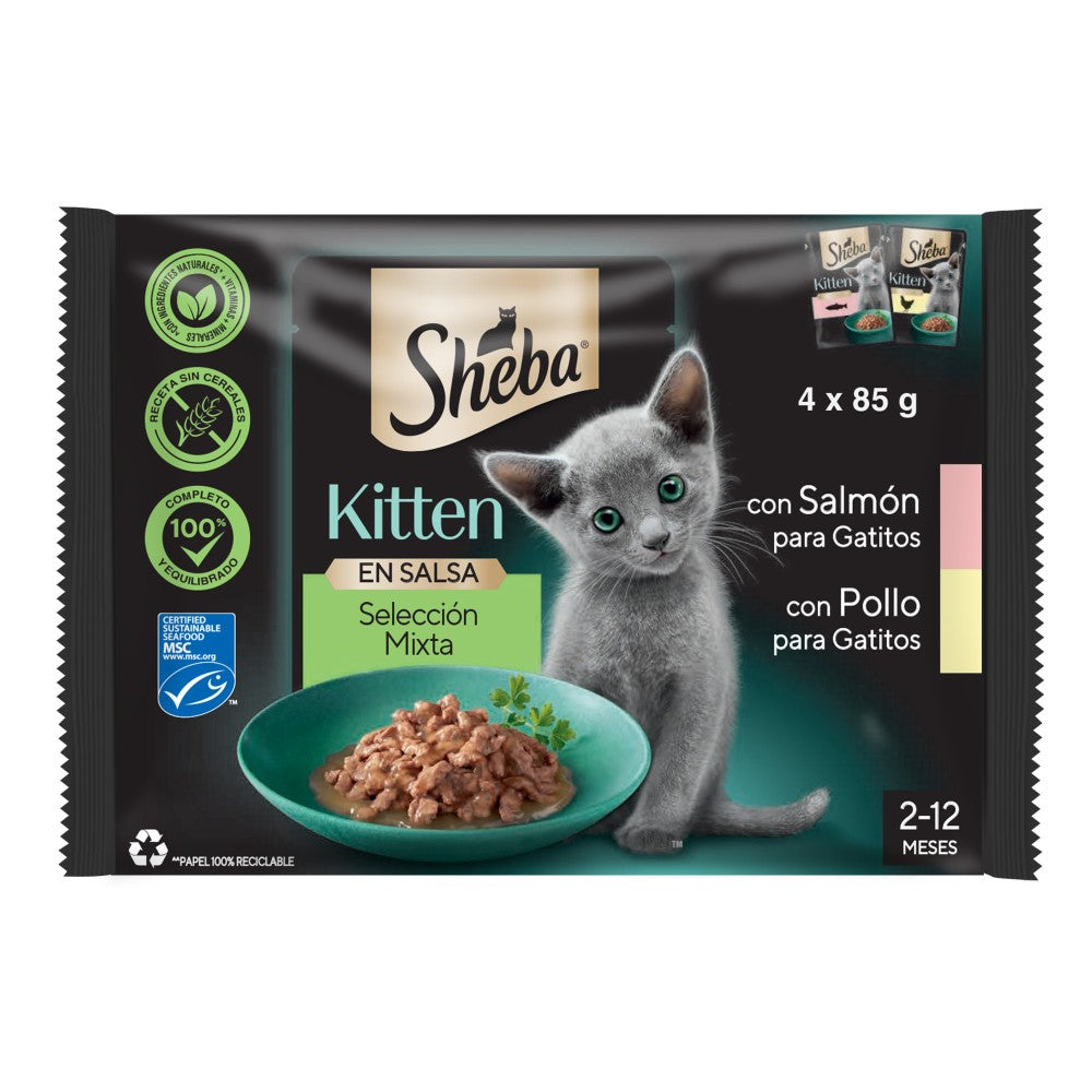 Whiskas Sheba Kitten Mix Alimento Húmedo 4420g