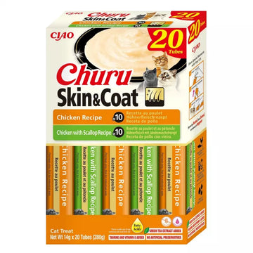 Churu Variedades Skin&Coat Snack Cremoso de Pollo y Vieira 20 ud