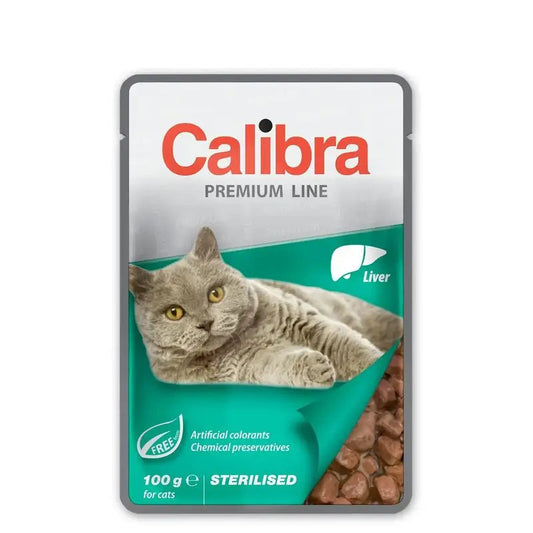Calibra Cat Sterilised Pouch Liver Cat Food 24x100g
