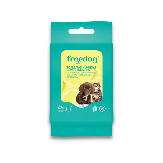 Freedog Toallitas Húmedas Citronela Higiénicas 25 ud