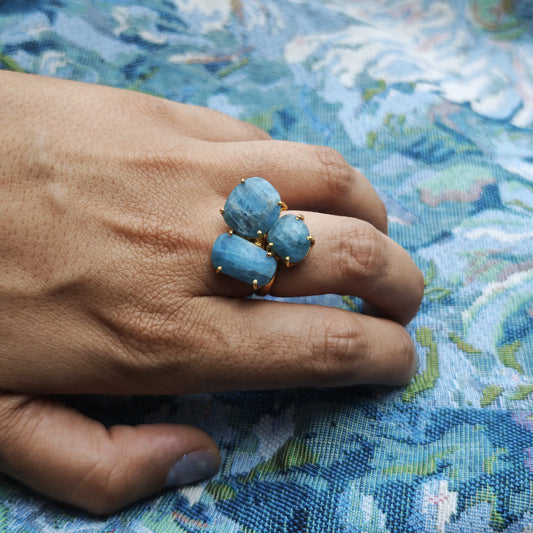 Anillo Mosaico Spohn Azul Apatita