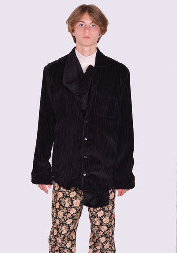 BLESS Nº 68 5151 NECKERCHIEFER OVER-SHIRT BLACK CORDUROY