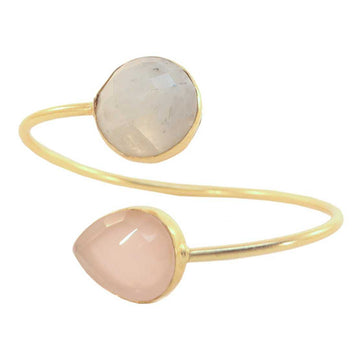 Brazalete Cg Piedra Lunar y Rosa claro