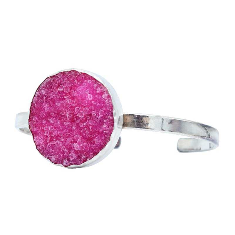 Brazalete Reloxo Plata Fucsia mo