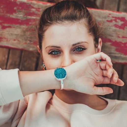 Brazalete Reloxo Plata Fucsia mo