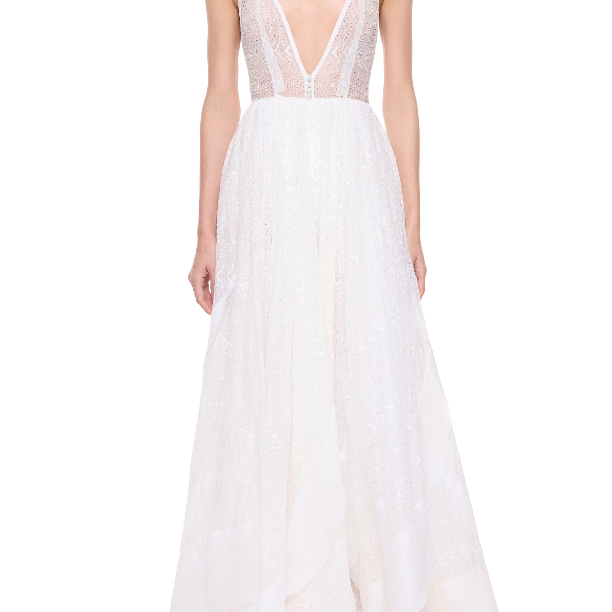 1940s Handmade Broderie Anglaise Gown