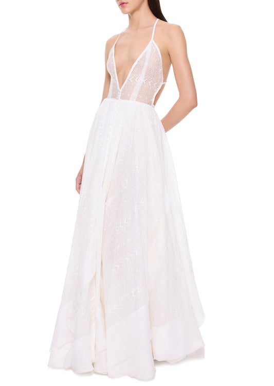 1940s Handmade Broderie Anglaise Gown