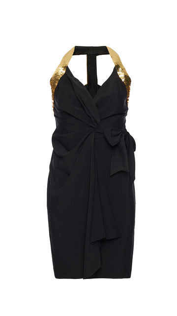 1994 Spring-Summer Moschino Cocktail Sequin "Peace" Sign Dress