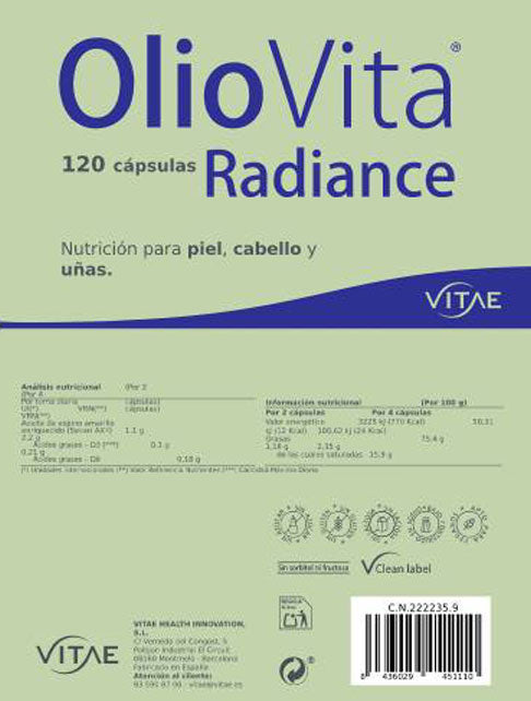 Vitae Oliovita Radiance Cápsulas 120 ud