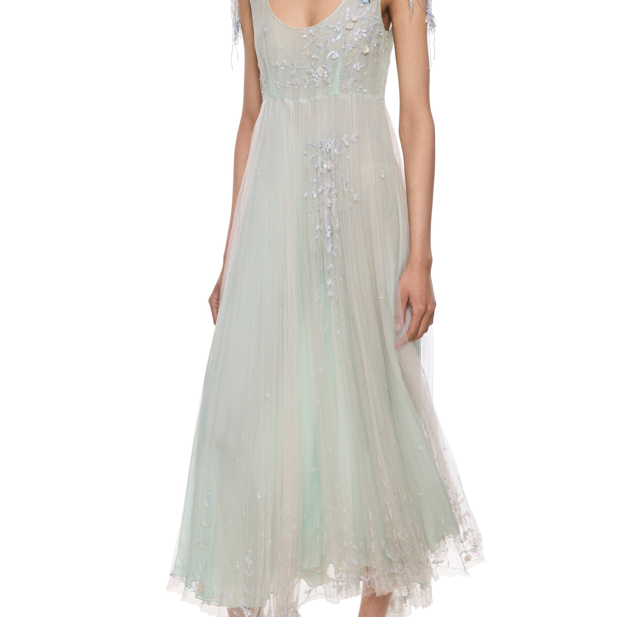 1930s Baby Blue Chiffon Dress