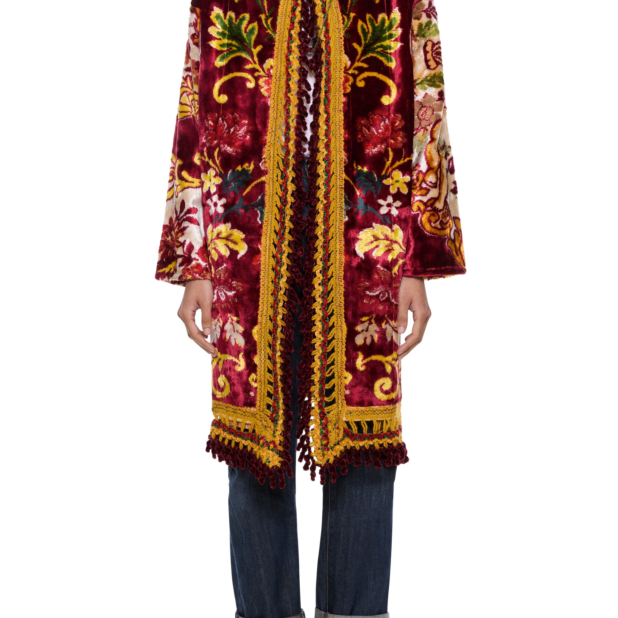 70s Red and Gold Tapestry Coat