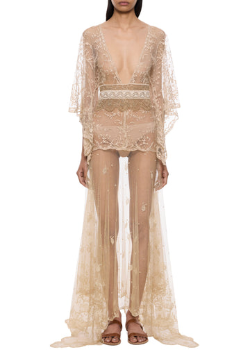 1920s Ivory Handmade Lace Dress