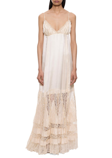 1940s Satin and Lace Gown