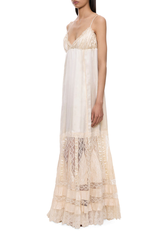 1940s Satin and Lace Gown