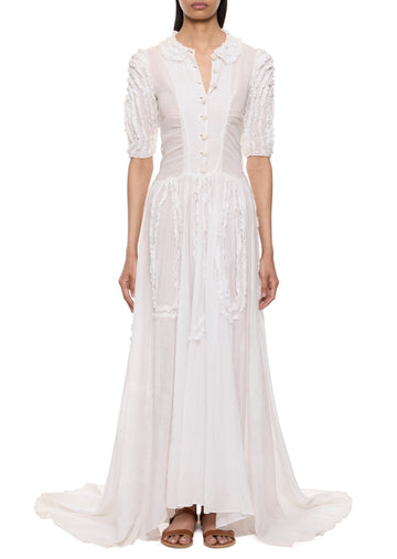 1930s White Cotton Bridal Gown