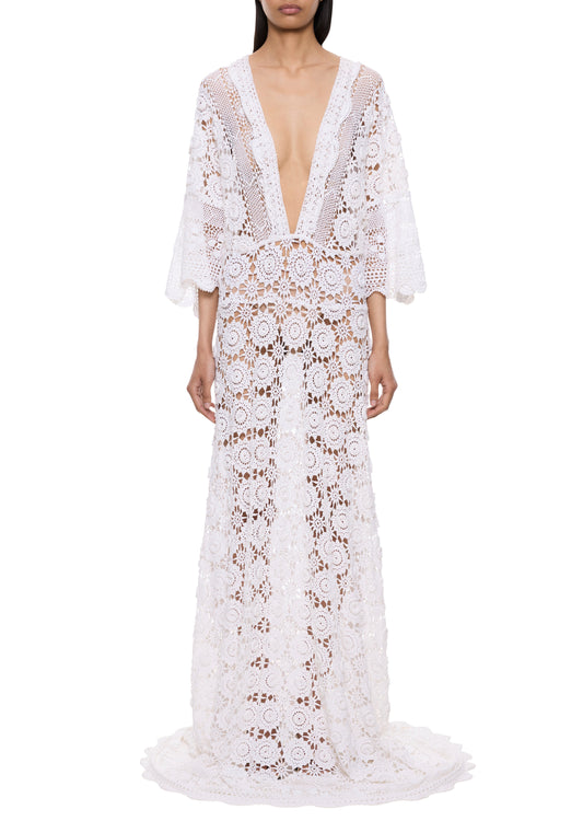 1920s Handmade Crochet Gown