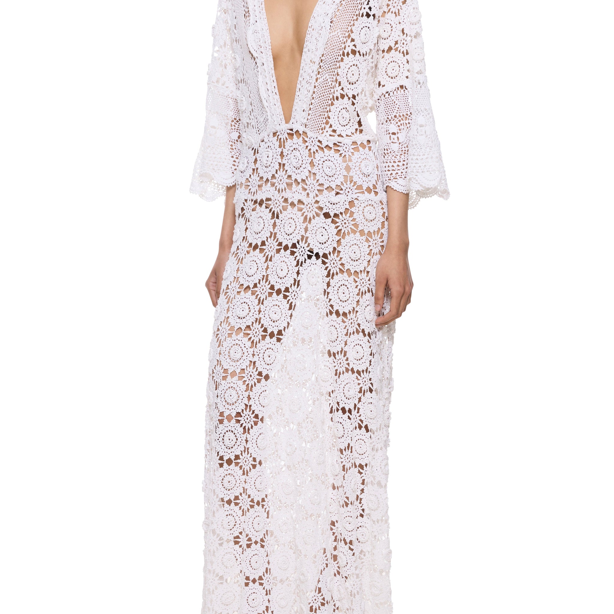 1920s Handmade Crochet Gown