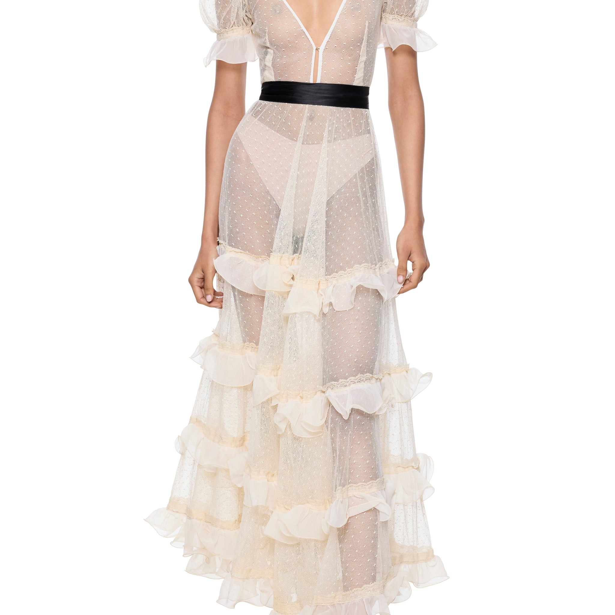 1930s Ivory Tulle Dress