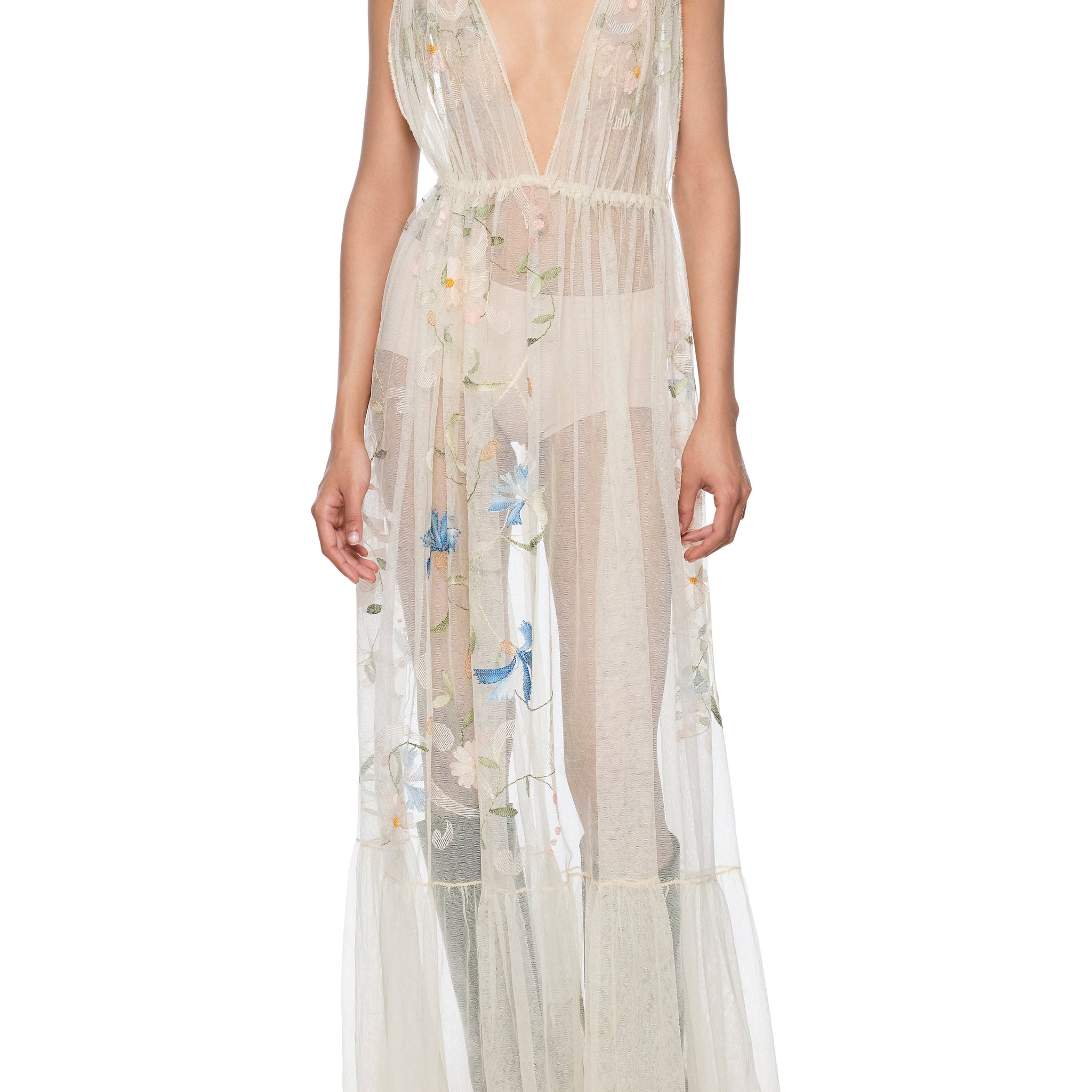 1950s Hand Embroidered Dress