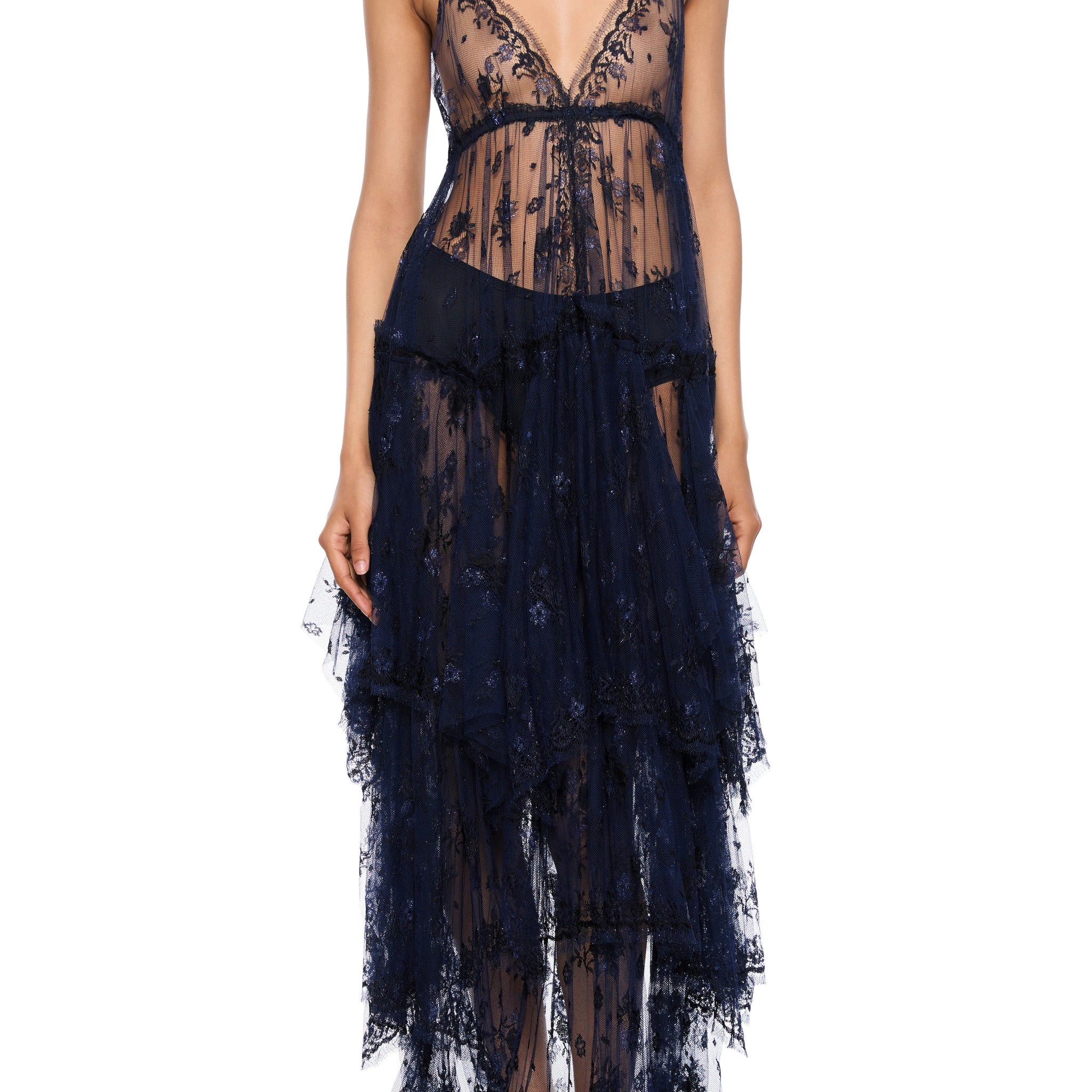 1940s Navy Lace Dress