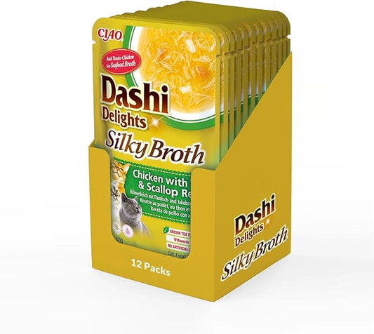 Churu Dashi Delight Alimento Húmedo Pollo, Atún y Vieira 12x40g