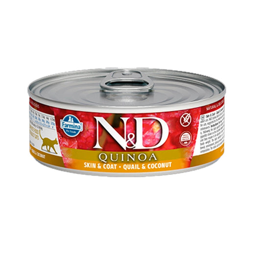 Farmina ND Cat Quinoa Skin Coat Codorniz Alimento Húmedo 80g