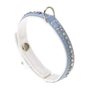 Ferplast Lux C15 Collar Ecopiel Blanco/Turquesa 28cm