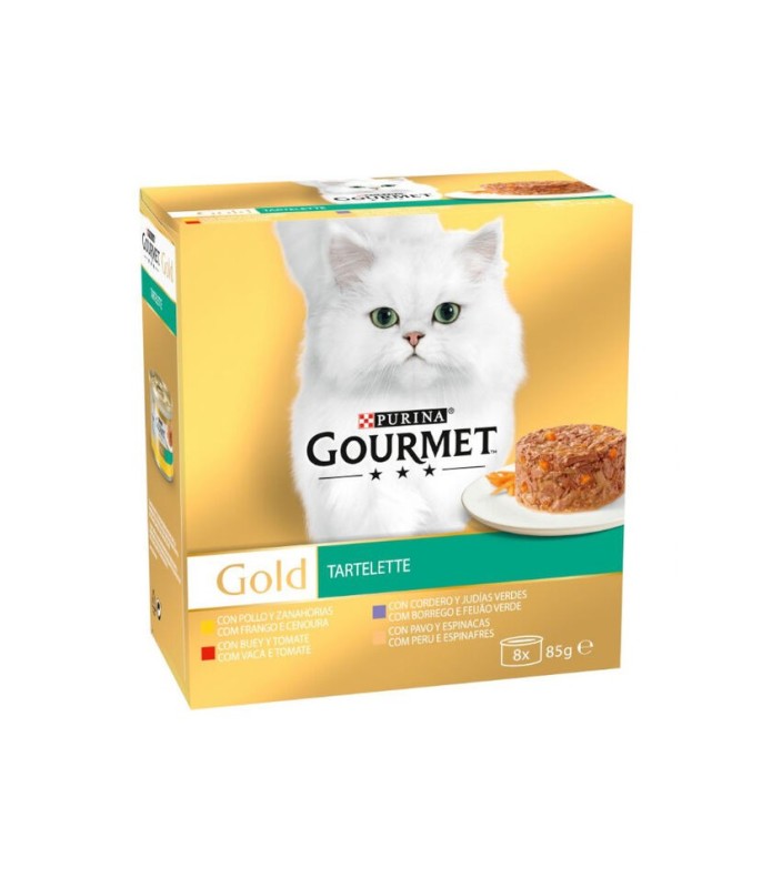 Purina Gourmet Gold Tartelette Alimento Húmedo para Gatos 8x85g