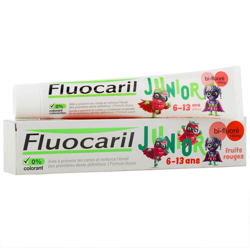 Fluocaril Junior Gel Dentífrico Sabor Frutas Rojas 75ml