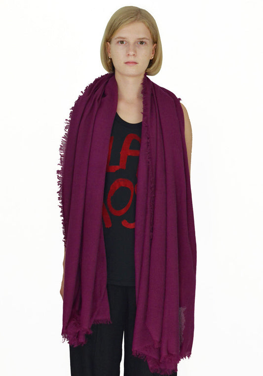 ANN DEMEULEMEESTER 1902-8632-W-406-057 SOFT CASHMERE SCARF VIOLET